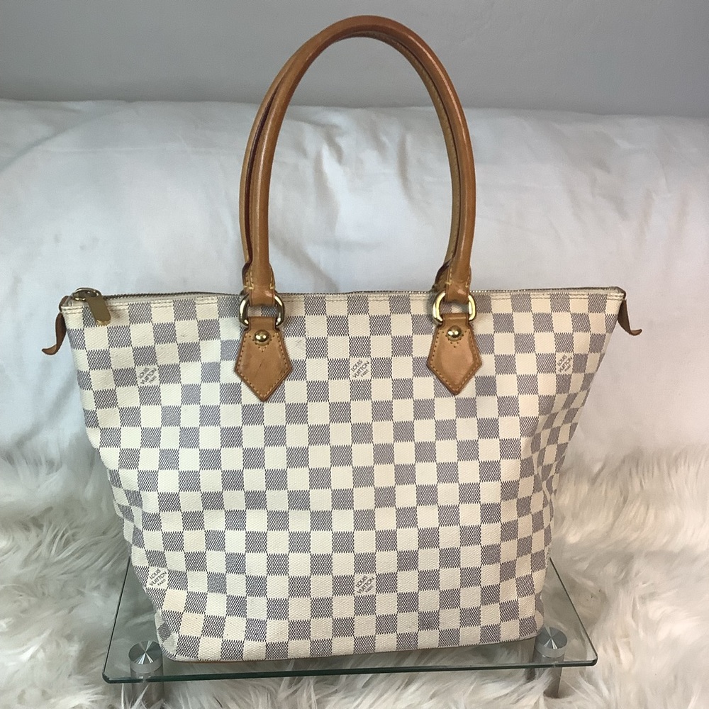 LOUIS VUITTON Saleya Damier Azur Canvas MM Shoulder Bag
